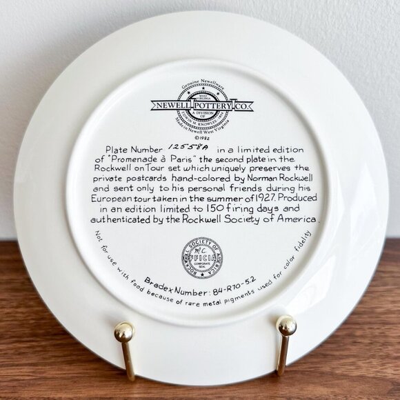 1982 Rockwell “Promenade à Paris” Collector Plate – Vintage Decor - Picture 4 of 4